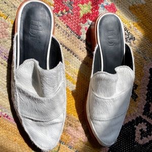 Tibi Women's White Denni Calf Hair Mule Loafers